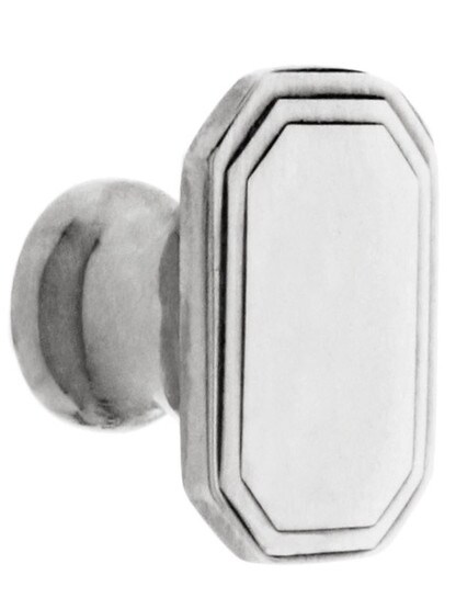 Octagonal Deco Cabinet Knob - 1 1/4 inch x 7/8 inch in Polished Nickel